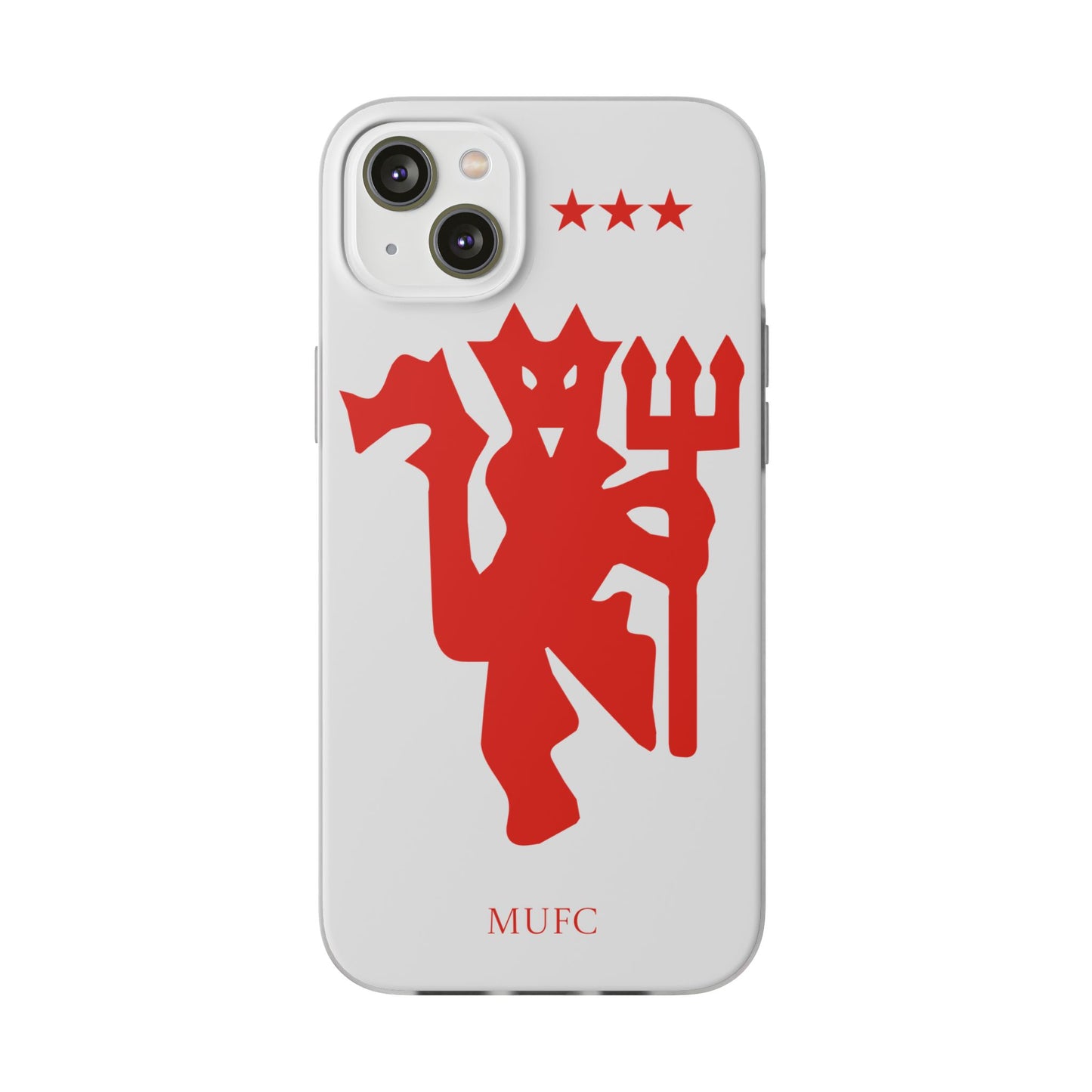 Manchester United iPhone Flexi Case - iPhone 16, 15, 14, Plus/Pro/Pro Max - White