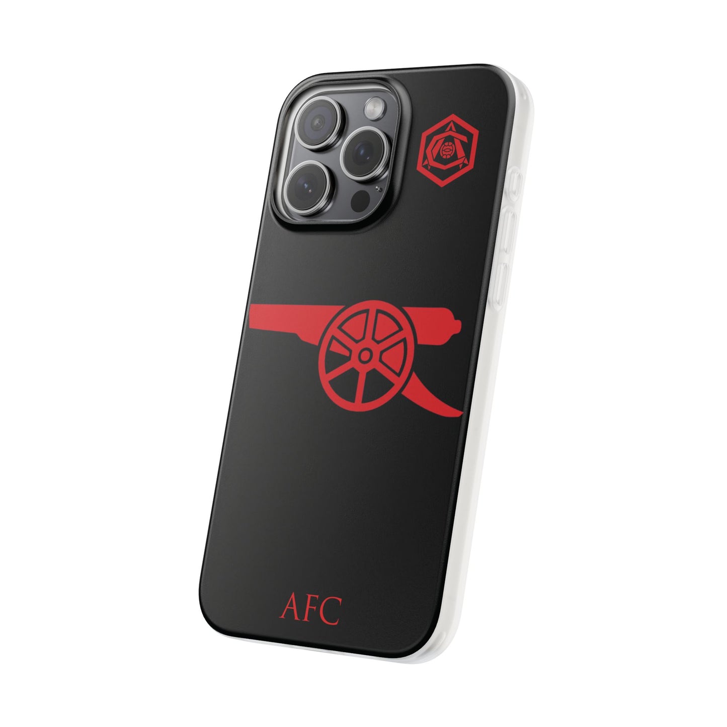 Arsenal Cannon & Monogram Black iPhone Flexi Case - iPhone 16, 15, 14, Plus/Pro/Pro Max