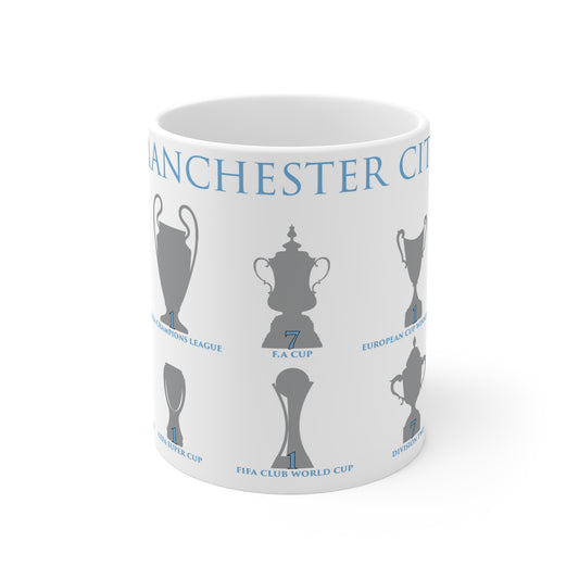 Manchester City Trophies Mug - White