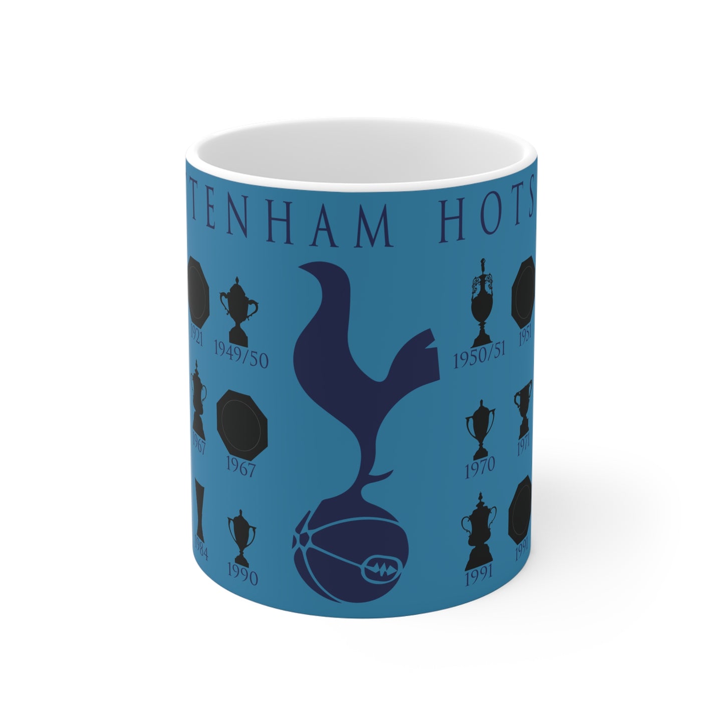 Tottenham Hotspur Trophies Collection & Cockerel Mug - Cyan