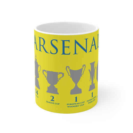 Arsenal Trophies Mug - Yellow