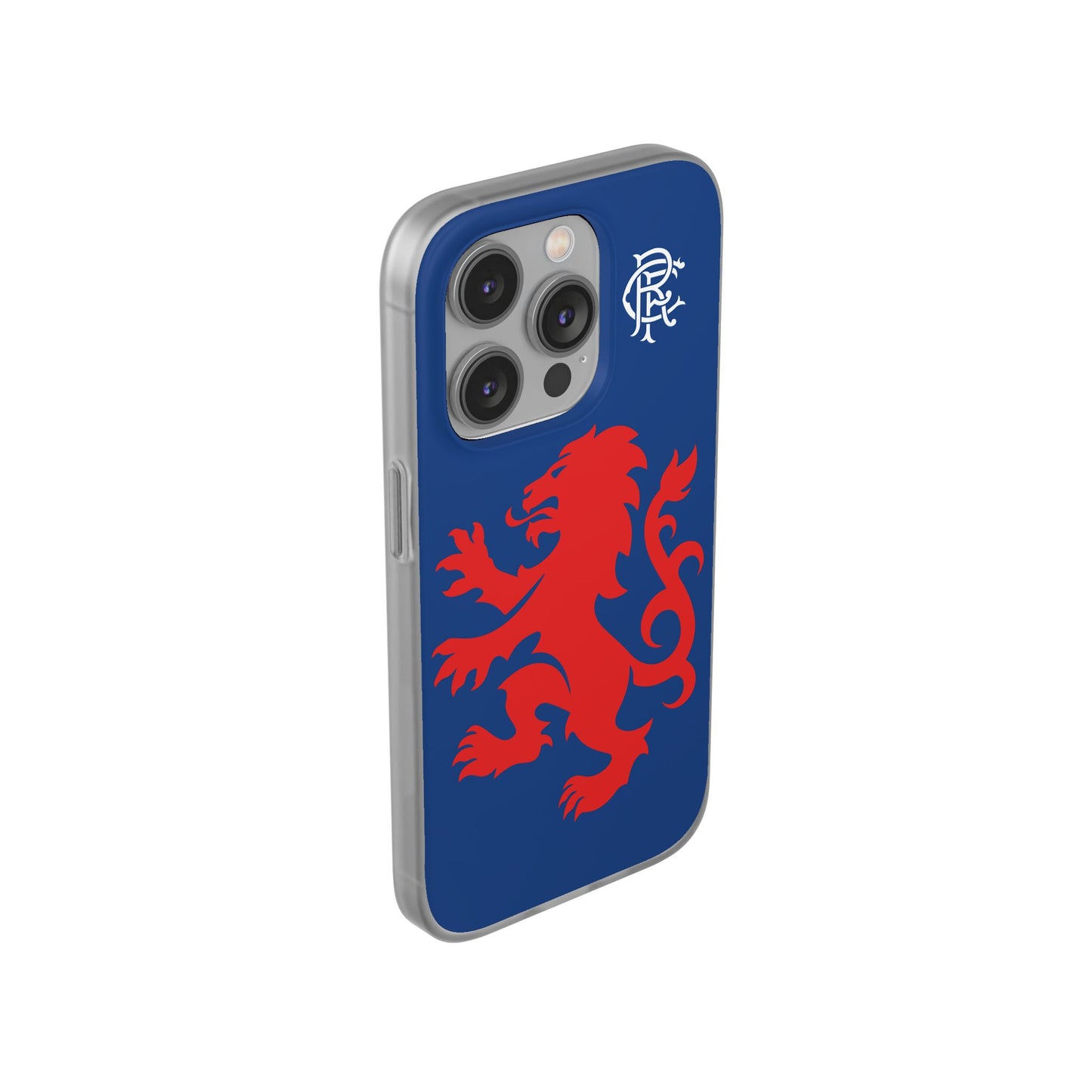 Rangers Lion & Monogram Blue iPhone Flexi Case - iPhone 16, 15, 14, Plus/Pro/Pro Max