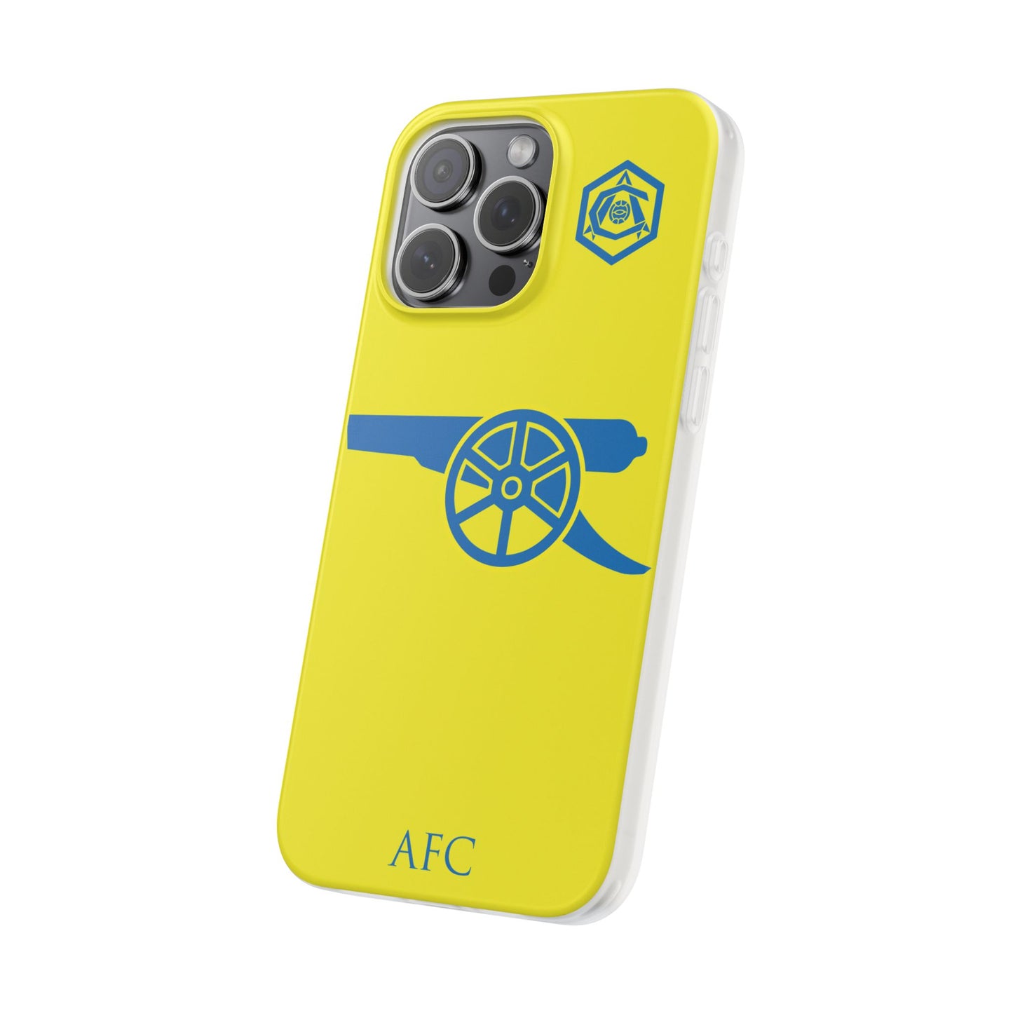 Arsenal Cannon & Monogram Yellow iPhone Flexi Case - iPhone 16, 15, 14, Plus/Pro/Pro Max