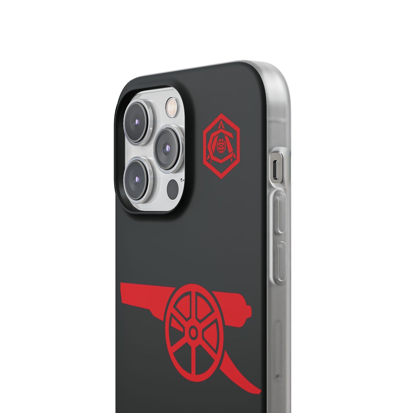 Arsenal Cannon & Monogram Black iPhone Flexi Case - iPhone 16, 15, 14, Plus/Pro/Pro Max