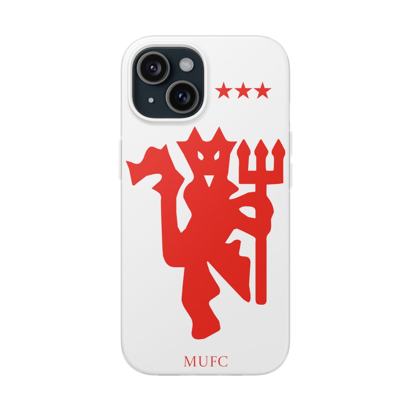 Manchester United iPhone Flexi Case - iPhone 16, 15, 14, Plus/Pro/Pro Max - White