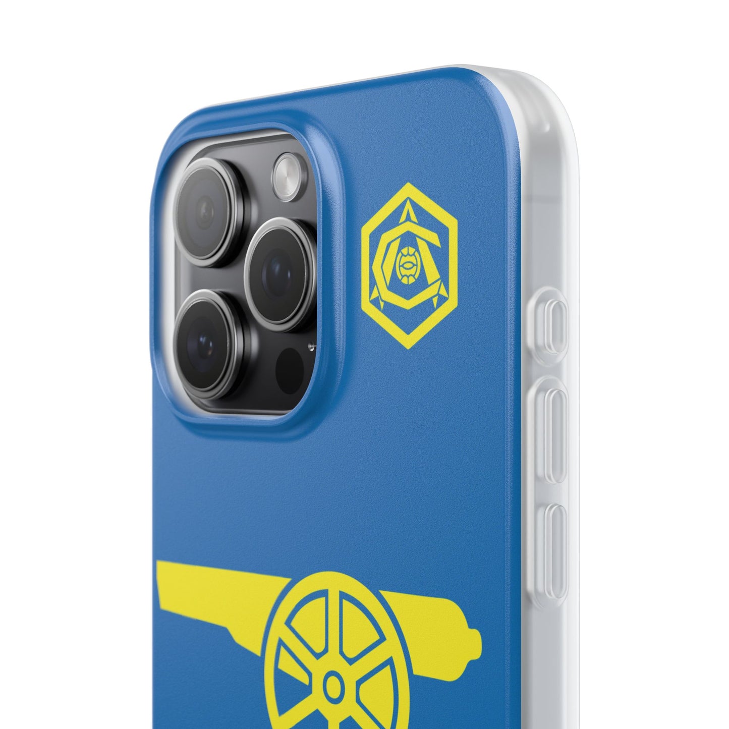 Arsenal Cannon & Monogram Blue iPhone Flexi Case - iPhone 16, 15, 14. Plus/Pro/Pro Max