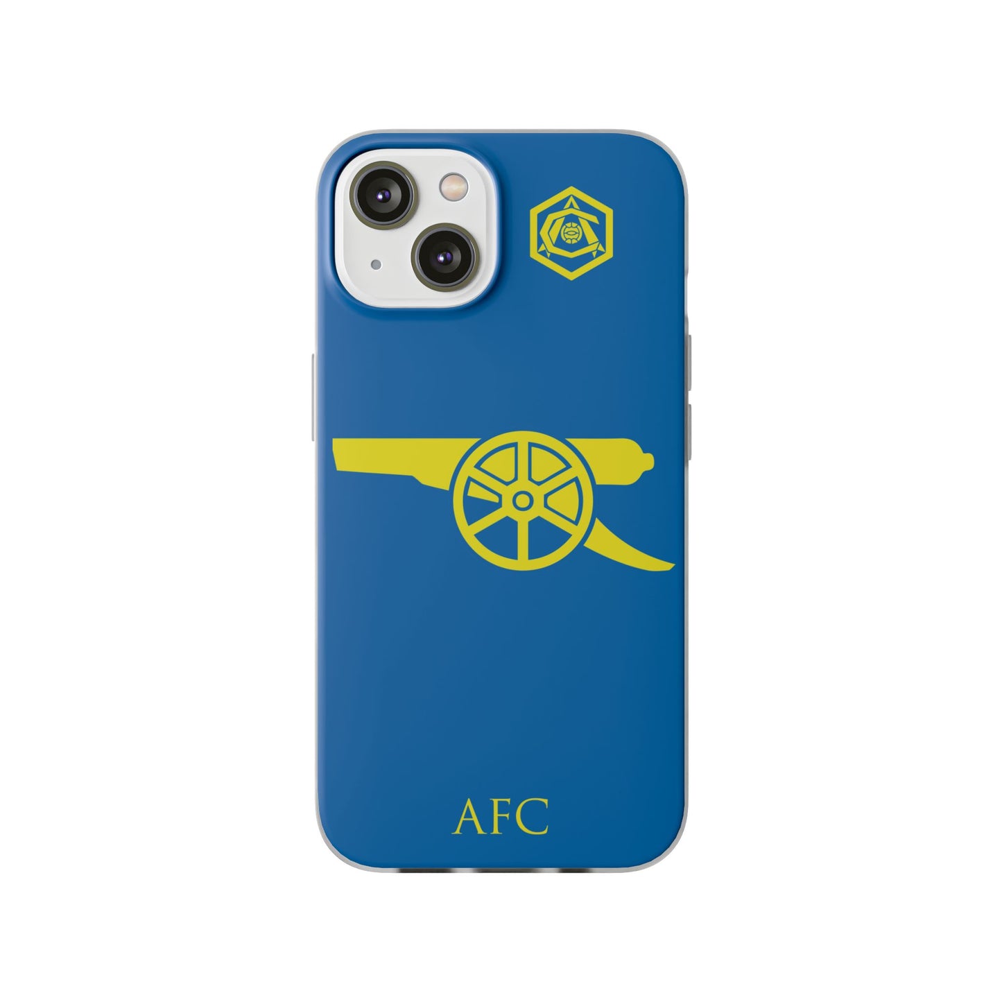 Arsenal Cannon & Monogram Blue iPhone Flexi Case - iPhone 16, 15, 14. Plus/Pro/Pro Max