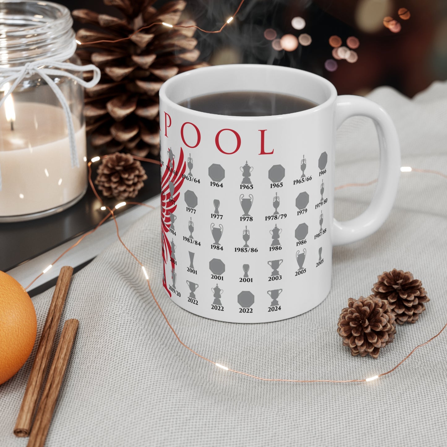 Liverpool Trophies Collection & Liver Bird Mug - White