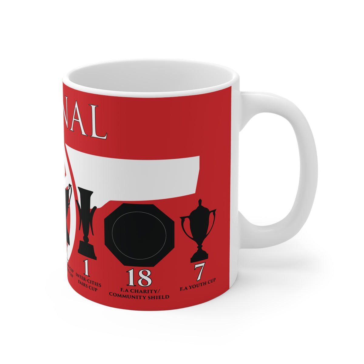 Arsenal Trophies Mug UPDATED - Red - White Cannon