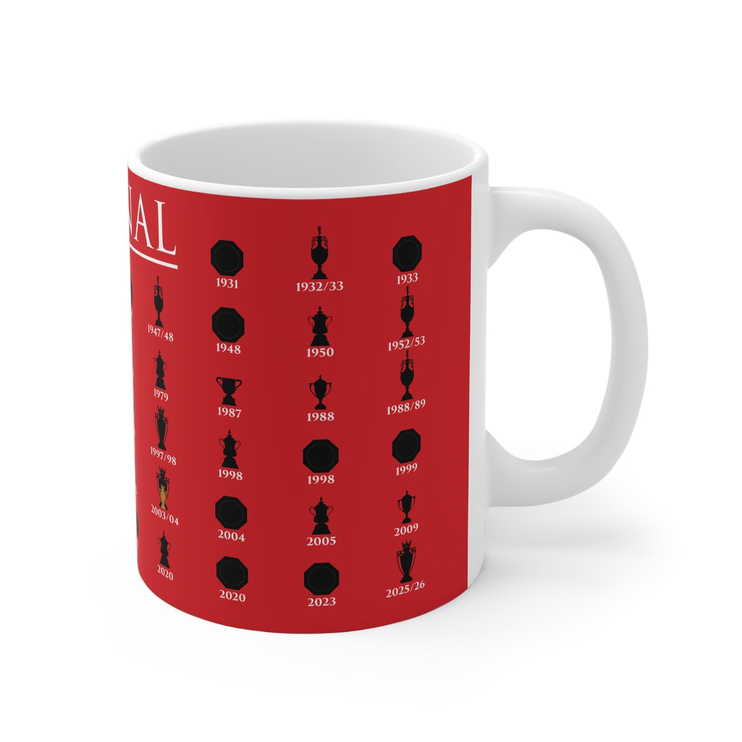 Arsenal Trophies Collection Mug UPDATED - Red