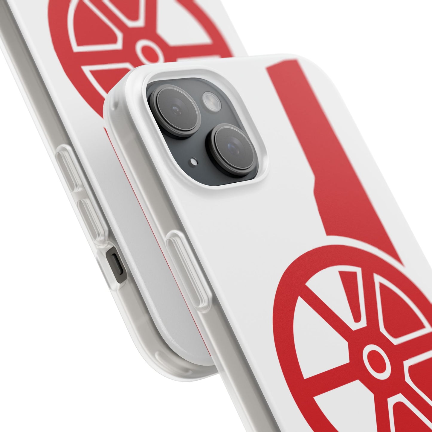 Arsenal Cannon White iPhone Flexi Case - iPhone 16, 15, 14, Plus/Pro/Pro Max