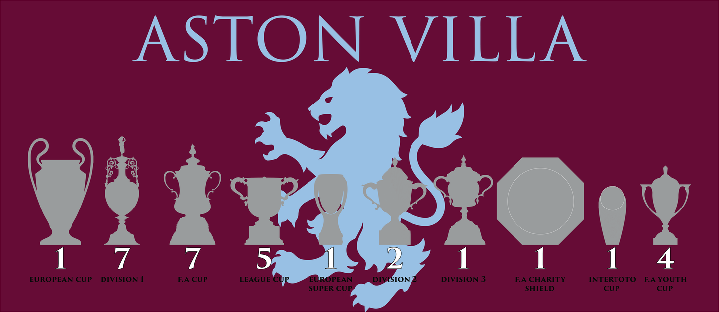 Aston Villa Trophies & Lion Mug - Claret