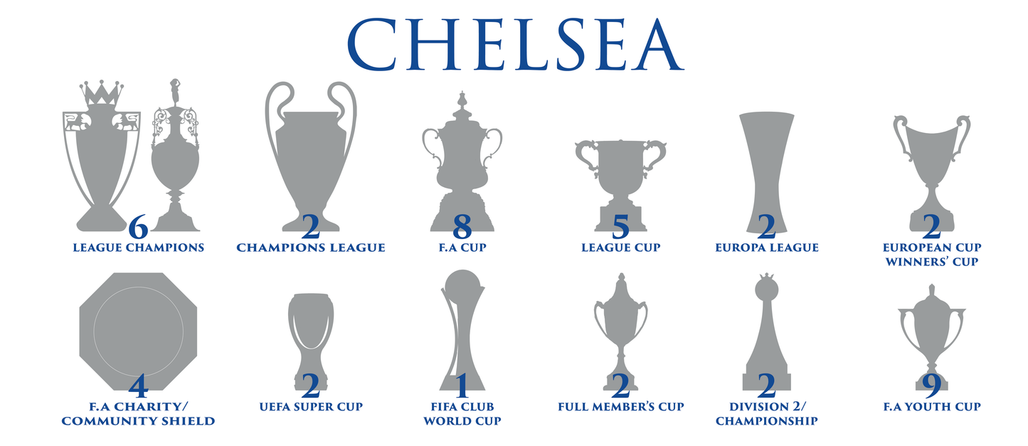 Chelsea Trophies Mug - White