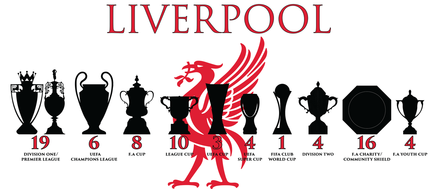 Liverpool Trophies & Liver Bird Mug - White