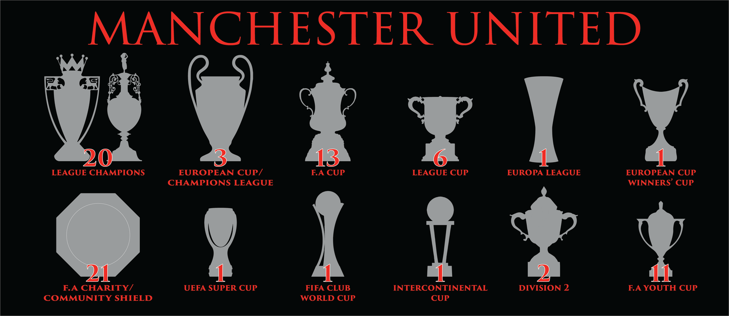 Manchester United Trophies Mug - Black