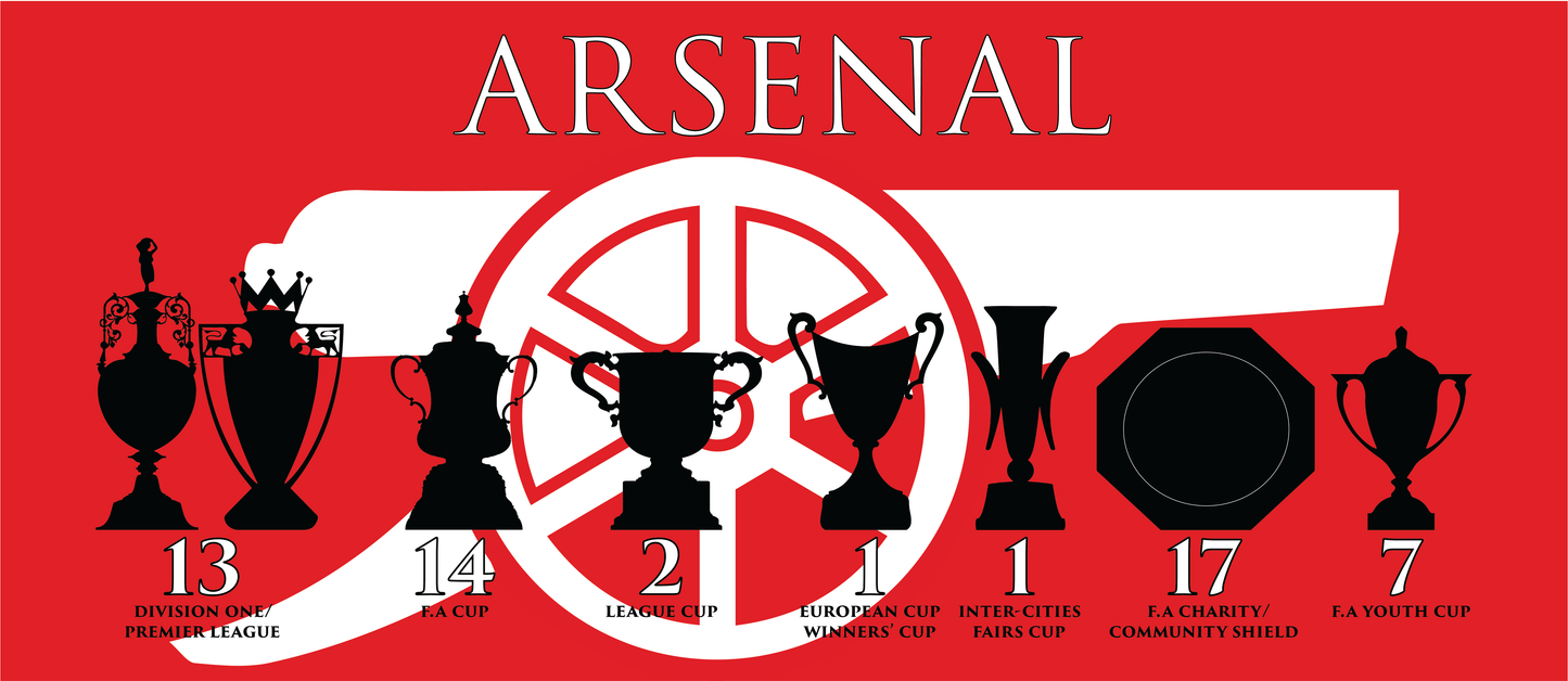 Arsenal Trophies Mug - Red - White Cannon