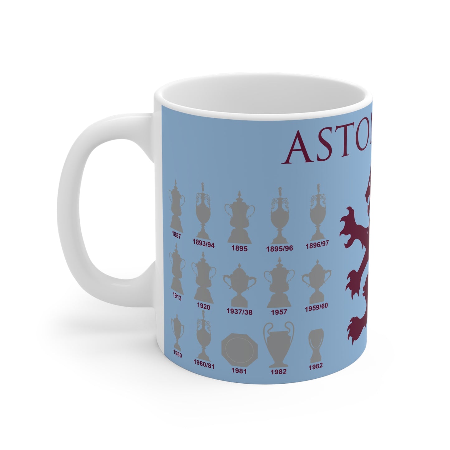 Aston Villa Trophies Collection & Lion Mug - Blue