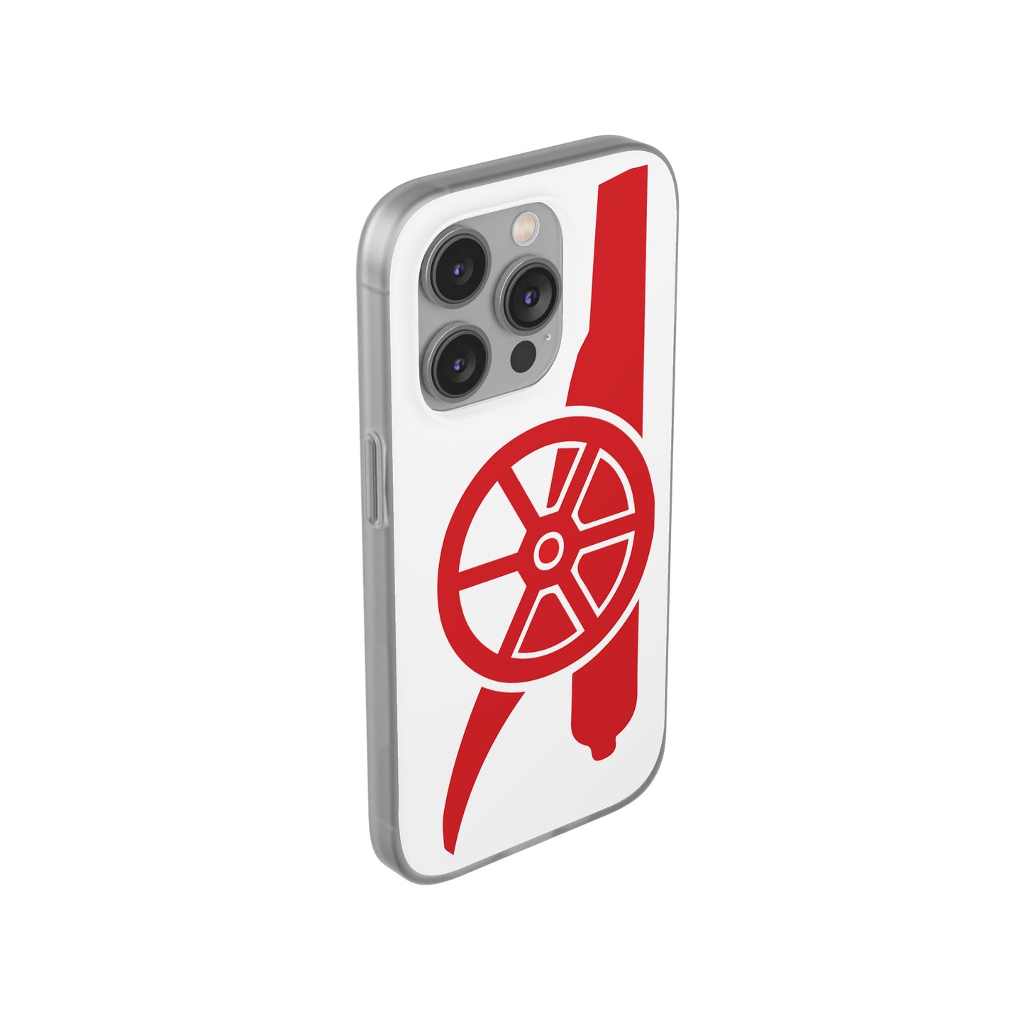 Arsenal Cannon White iPhone Flexi Case - iPhone 16, 15, 14, Plus/Pro/Pro Max