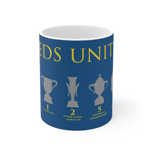 Leeds United Trophies Mug - Blue