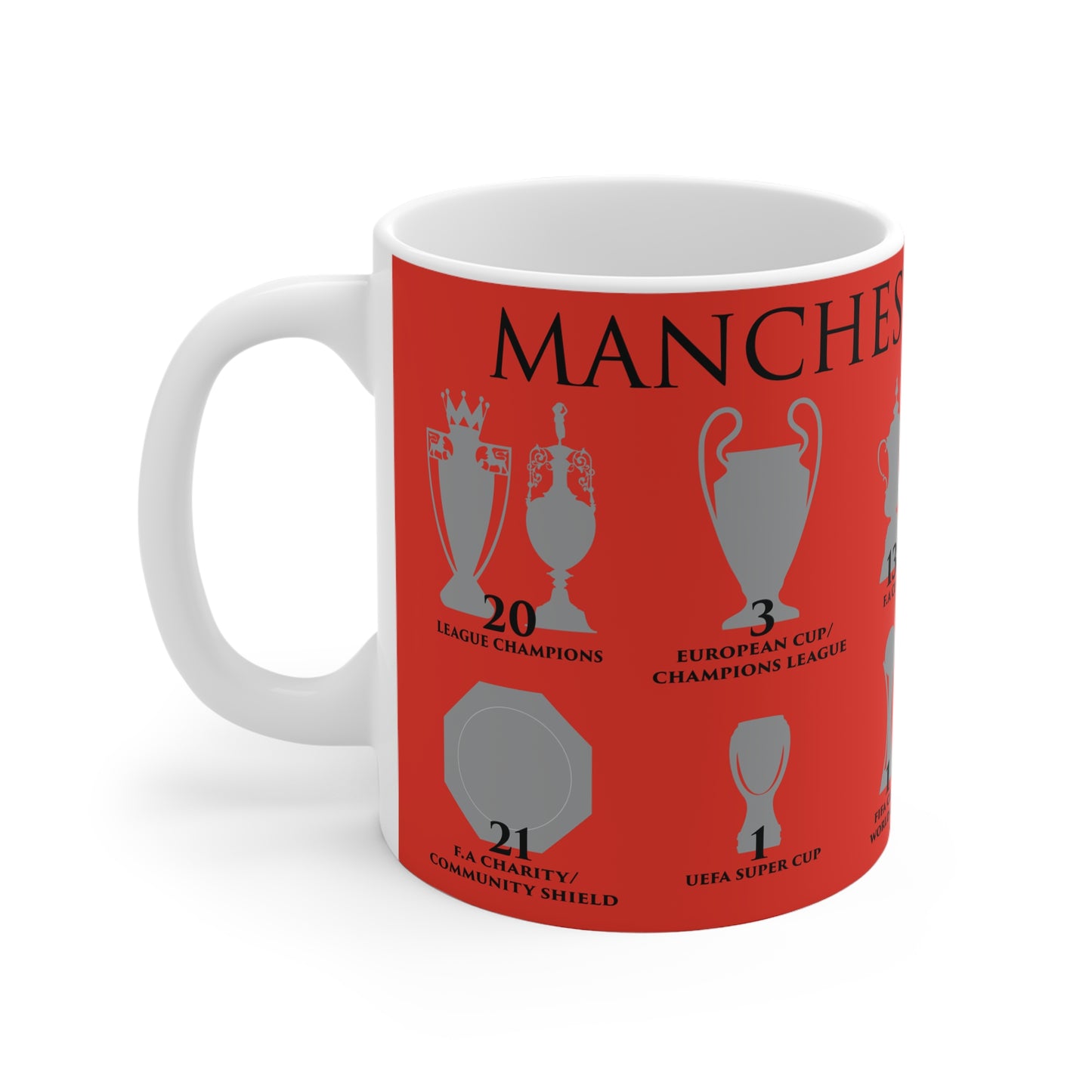 Manchester United Trophies Mug - Red