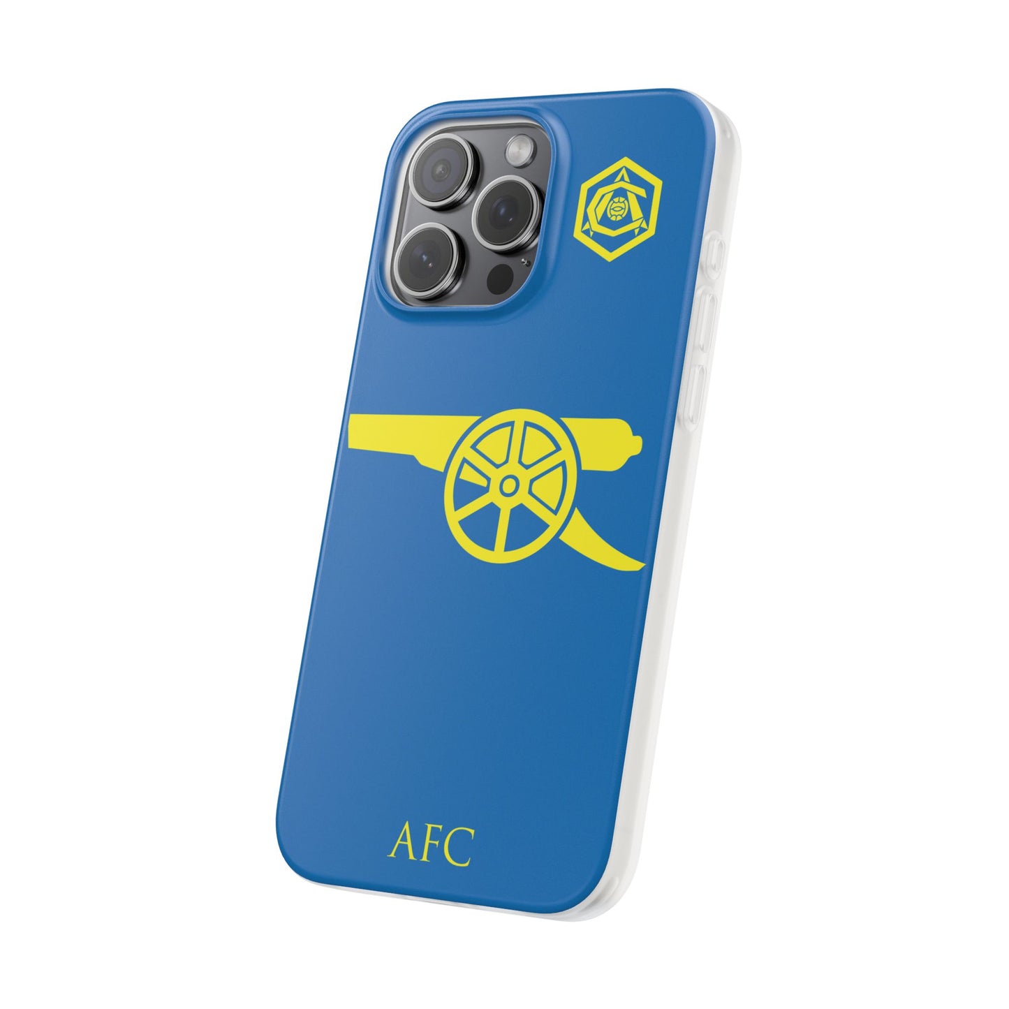 Arsenal Cannon & Monogram Blue iPhone Flexi Case - iPhone 16, 15, 14. Plus/Pro/Pro Max