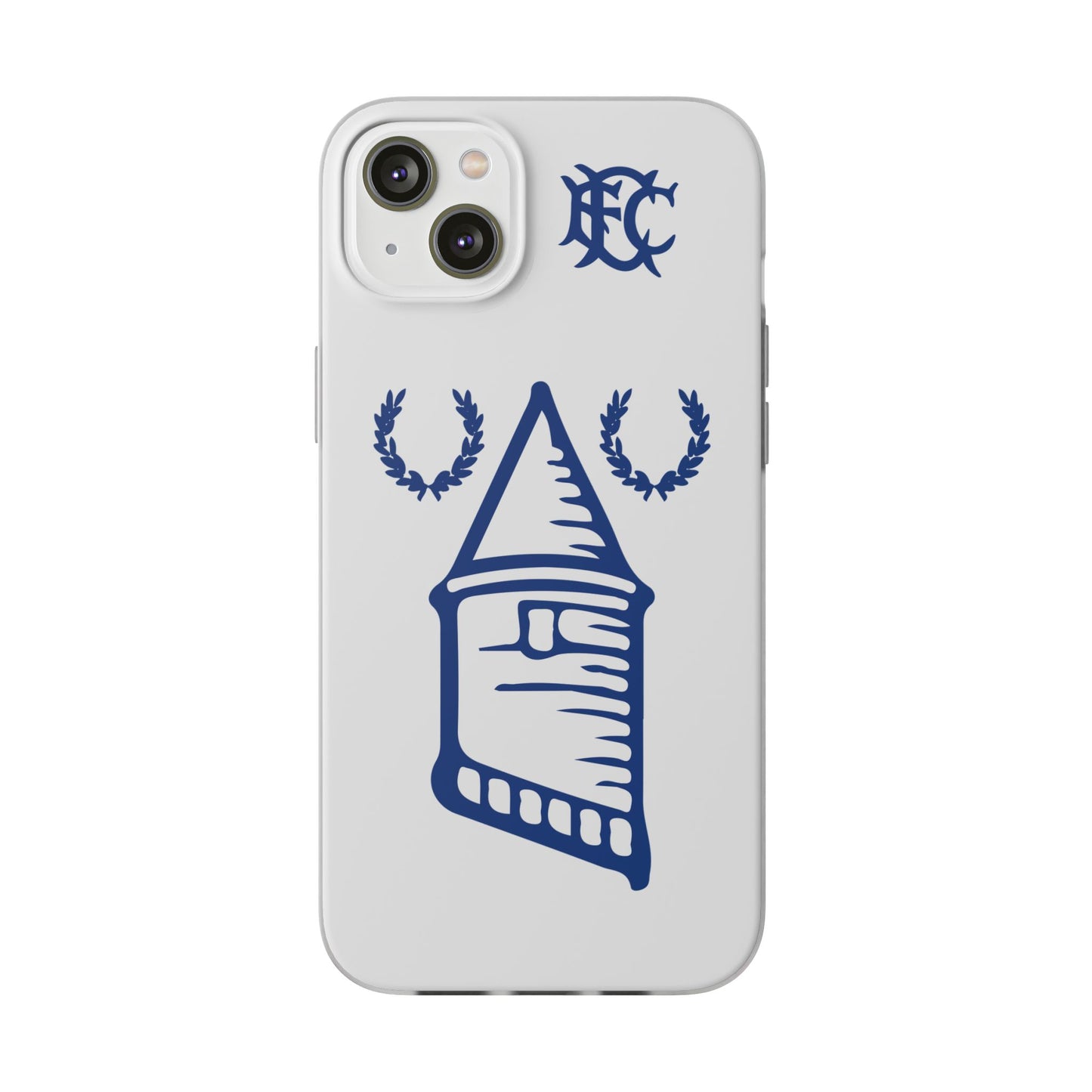 Everton Tower & Monogram White iPhone Flexi Case - iPhone 16, 15, 14 Plus/Pro/Pro Max