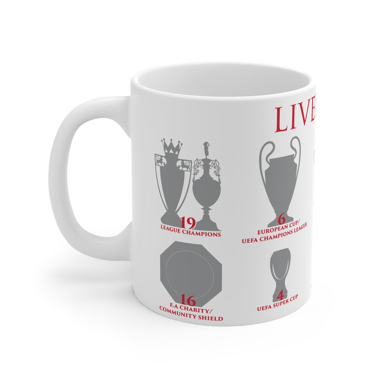 Liverpool Trophies Mug - White