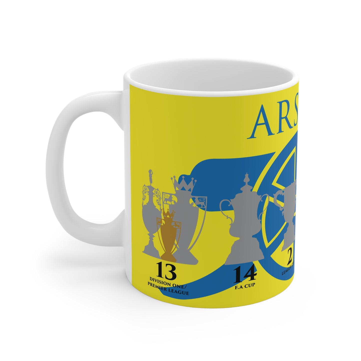 Arsenal Trophies Mug - Yellow - Blue Cannon