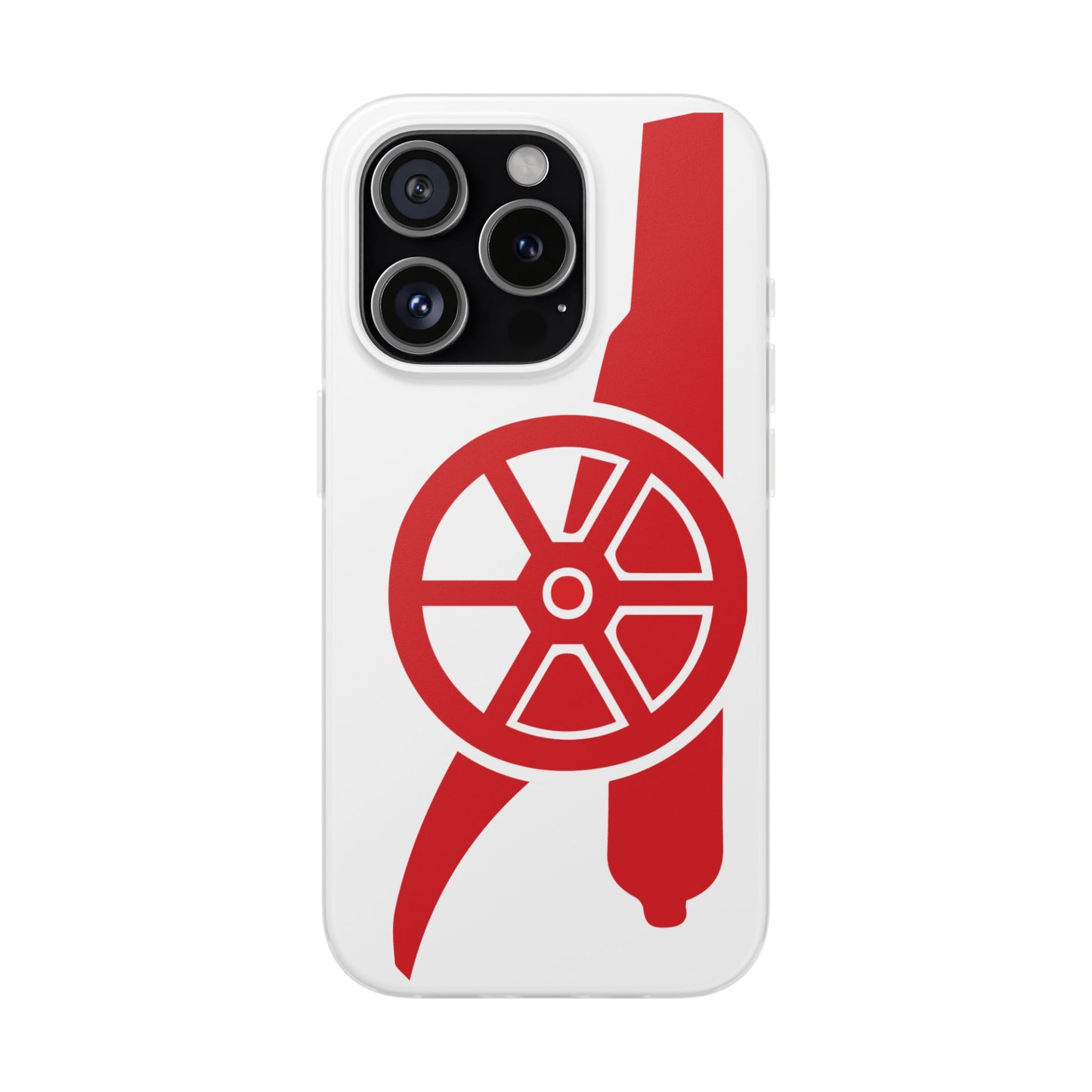 Arsenal Cannon White iPhone Flexi Case - iPhone 16, 15, 14, Plus/Pro/Pro Max