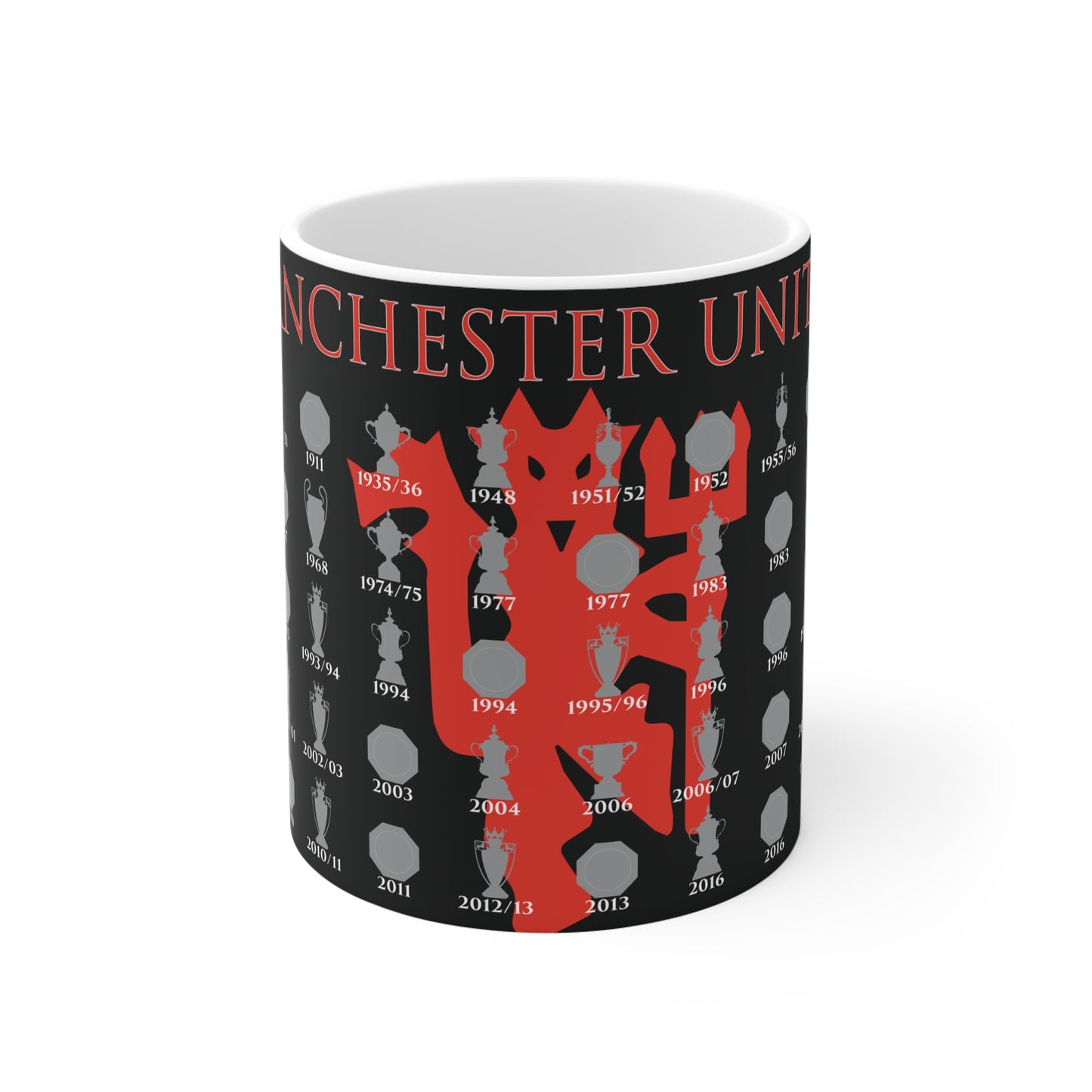 Manchester United Trophies Collection & Devil Mug - Black