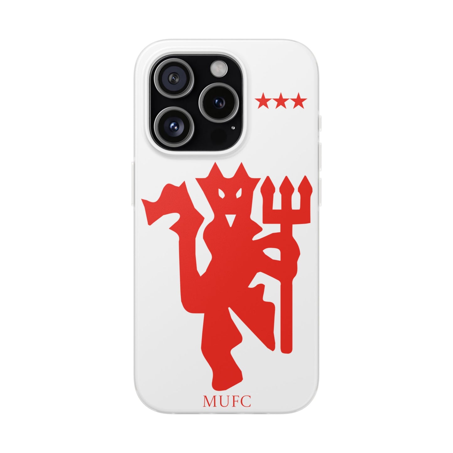 Manchester United iPhone Flexi Case - iPhone 16, 15, 14, Plus/Pro/Pro Max - White