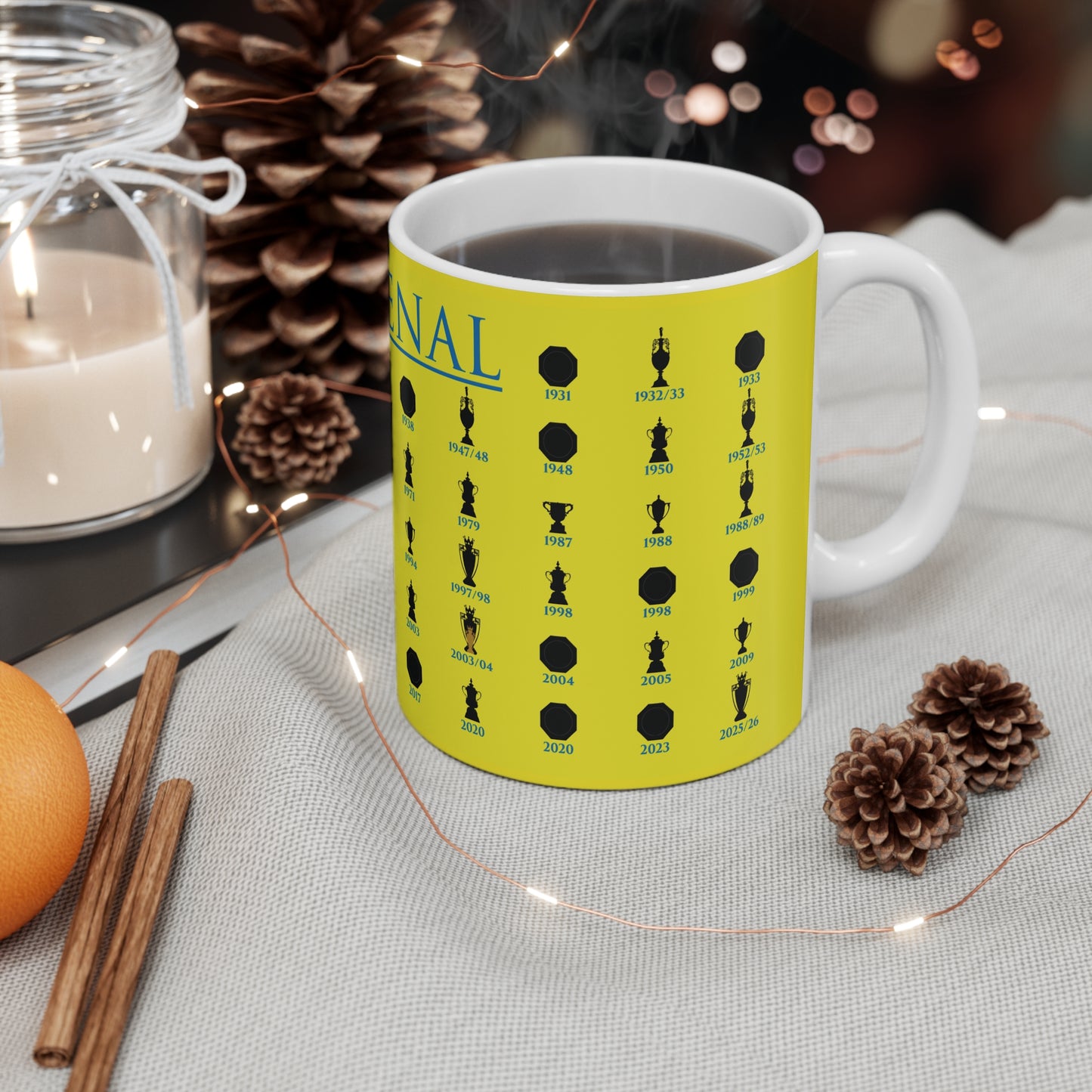 Arsenal Trophies Collection Mug UPDATED - Yellow