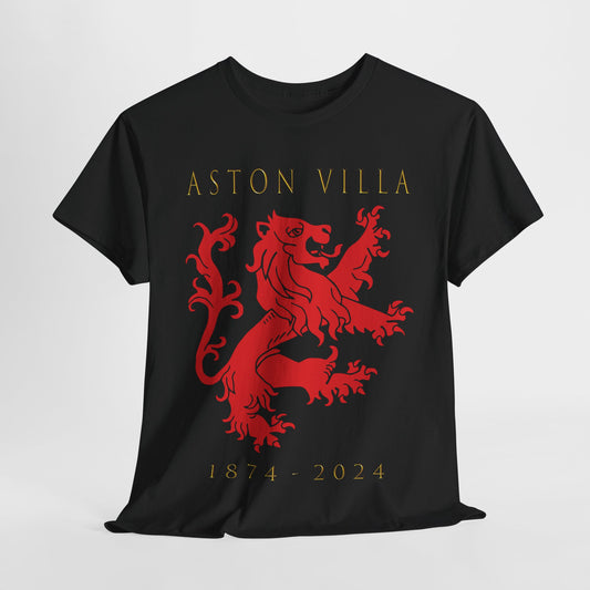 Aston Villa 150th Anniversary Unisex Heavy Cotton T-Shirt - Black