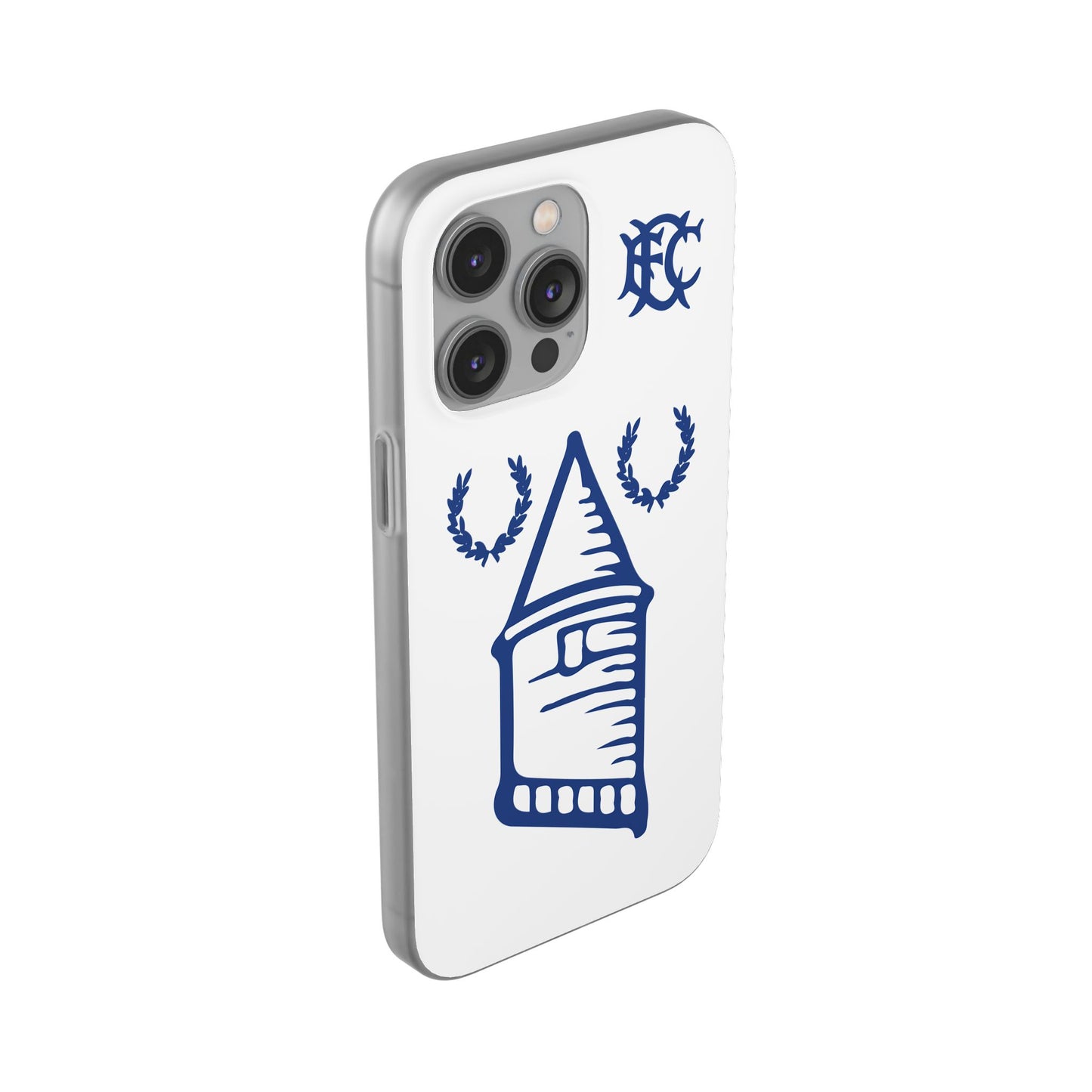 Everton Tower & Monogram White iPhone Flexi Case - iPhone 16, 15, 14 Plus/Pro/Pro Max