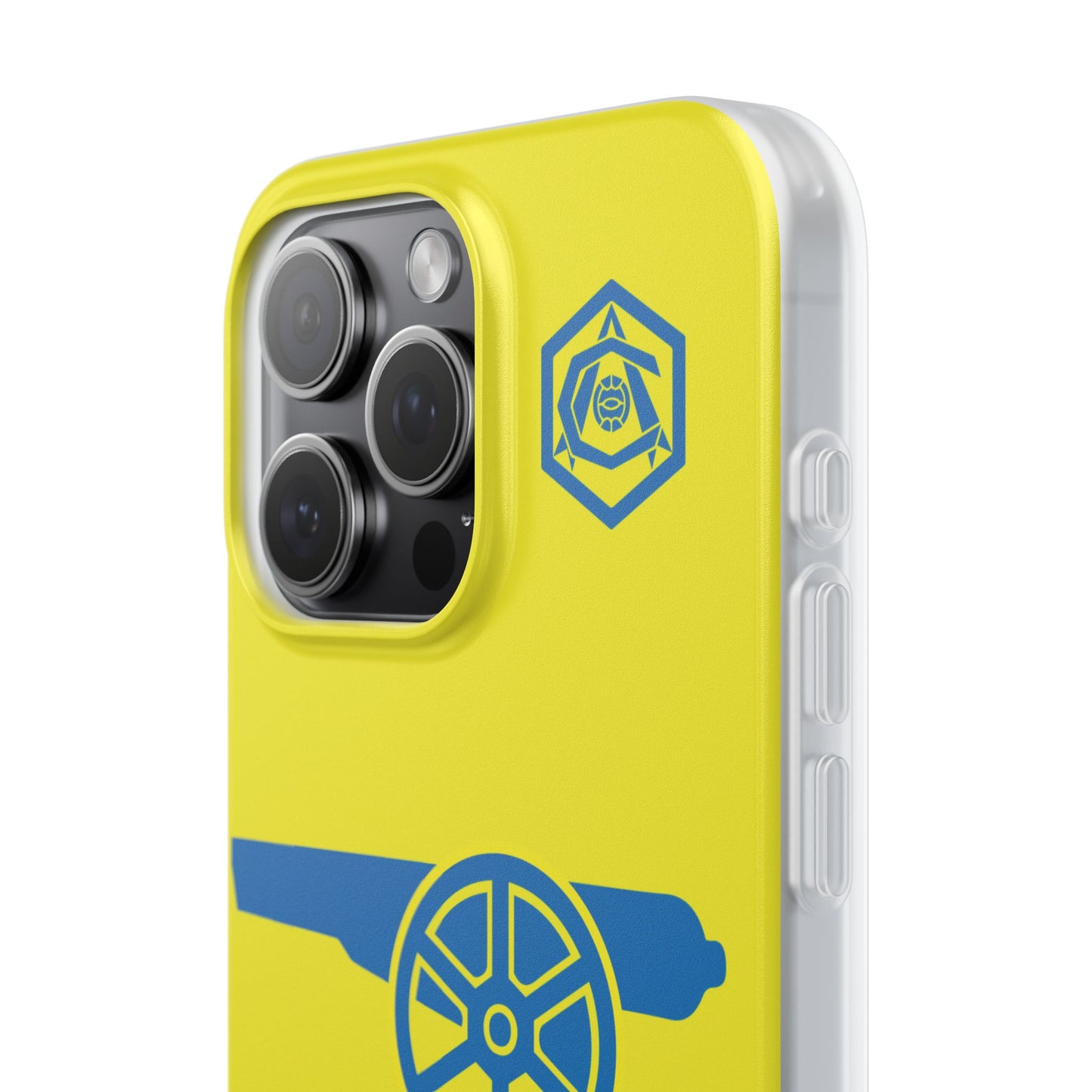 Arsenal Cannon & Monogram Yellow iPhone Flexi Case - iPhone 16, 15, 14, Plus/Pro/Pro Max