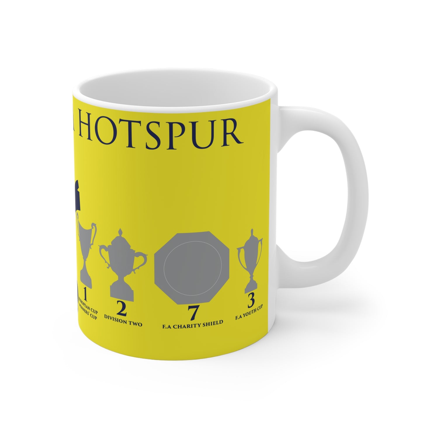 Tottenham Hotspur Trophies & Cockerel Mug - Yellow