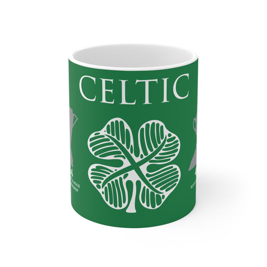 Celtic Trophies & Clover Mug - Green