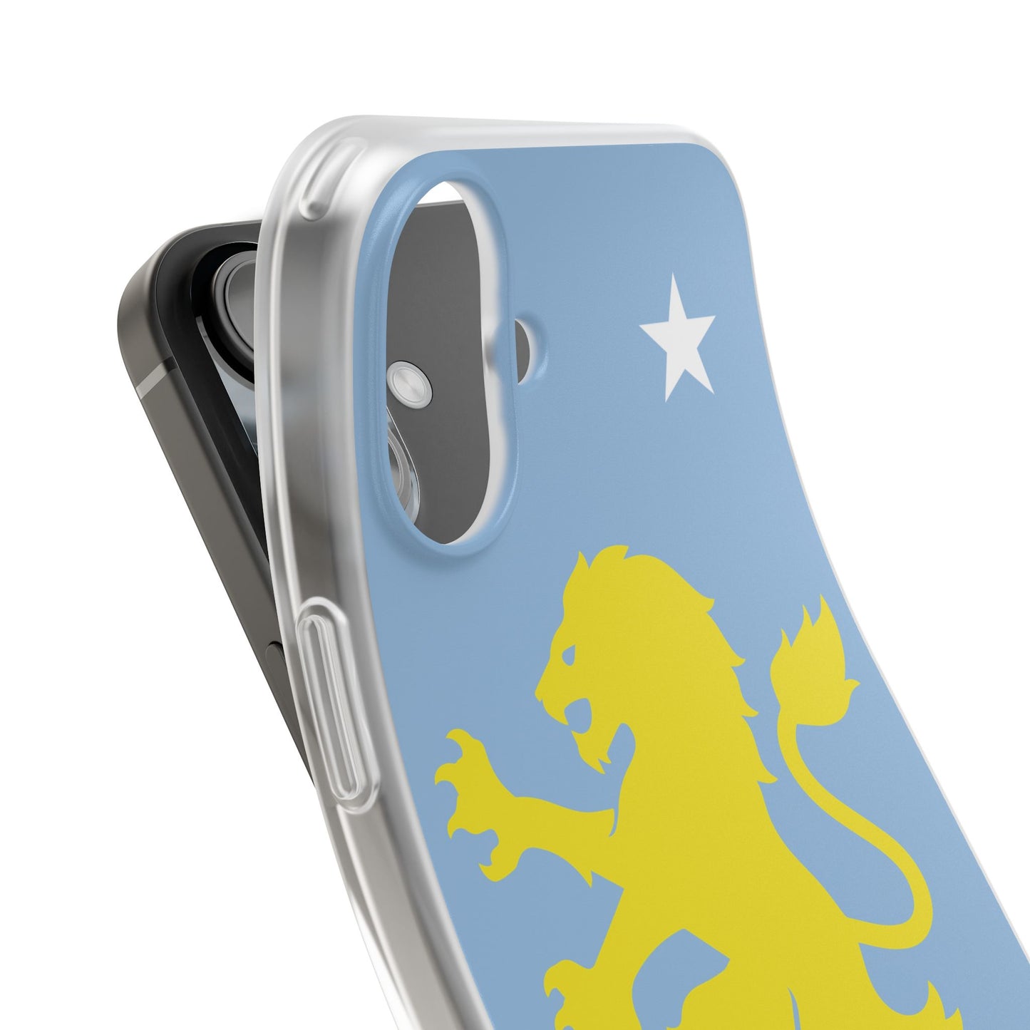 Aston Villa iPhone Flexi Case - iPhone 16, 15, 14, Plus/Pro/Pro Max - Blue, Yellow Lion