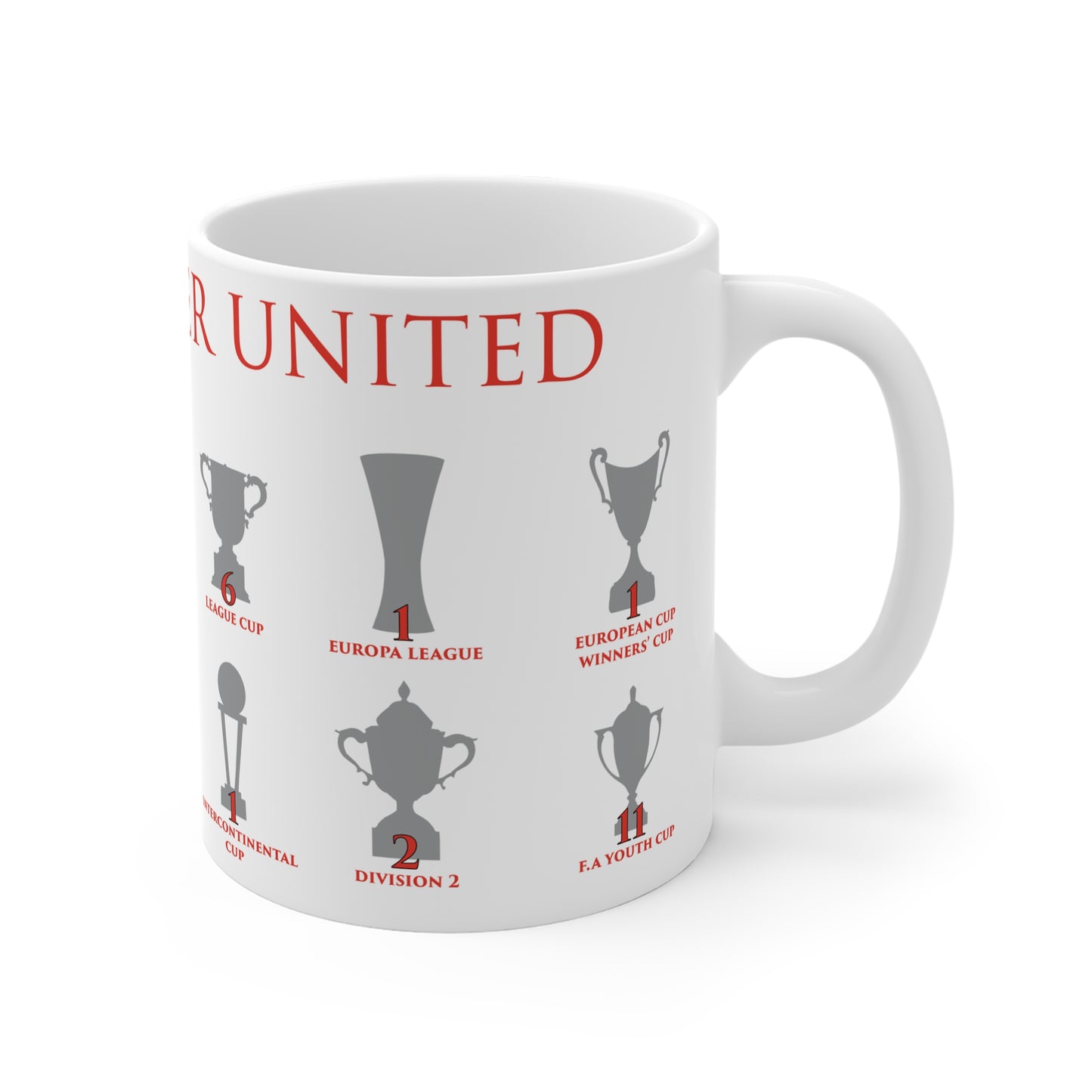 Manchester United Trophies Mug - White