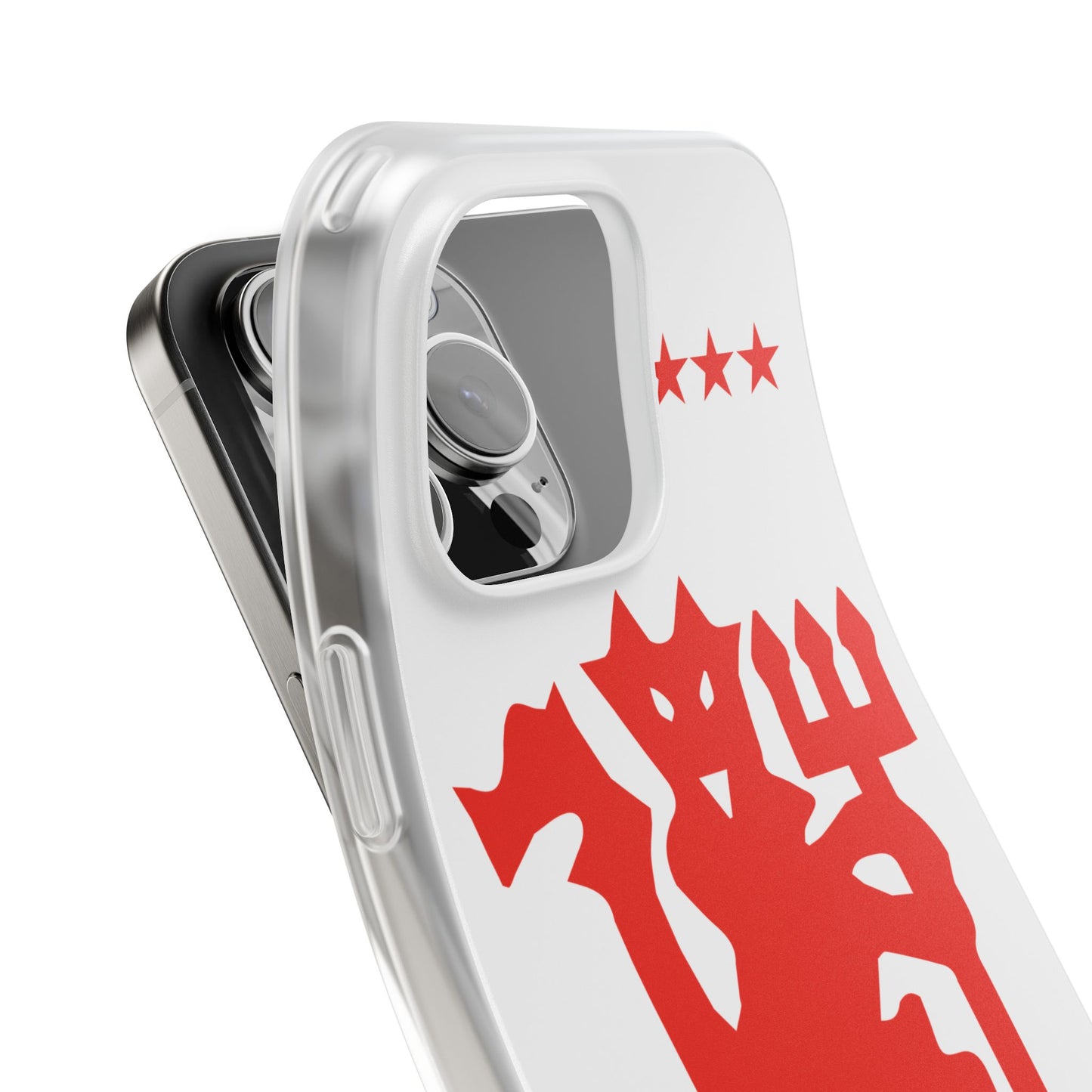 Manchester United iPhone Flexi Case - iPhone 16, 15, 14, Plus/Pro/Pro Max - White