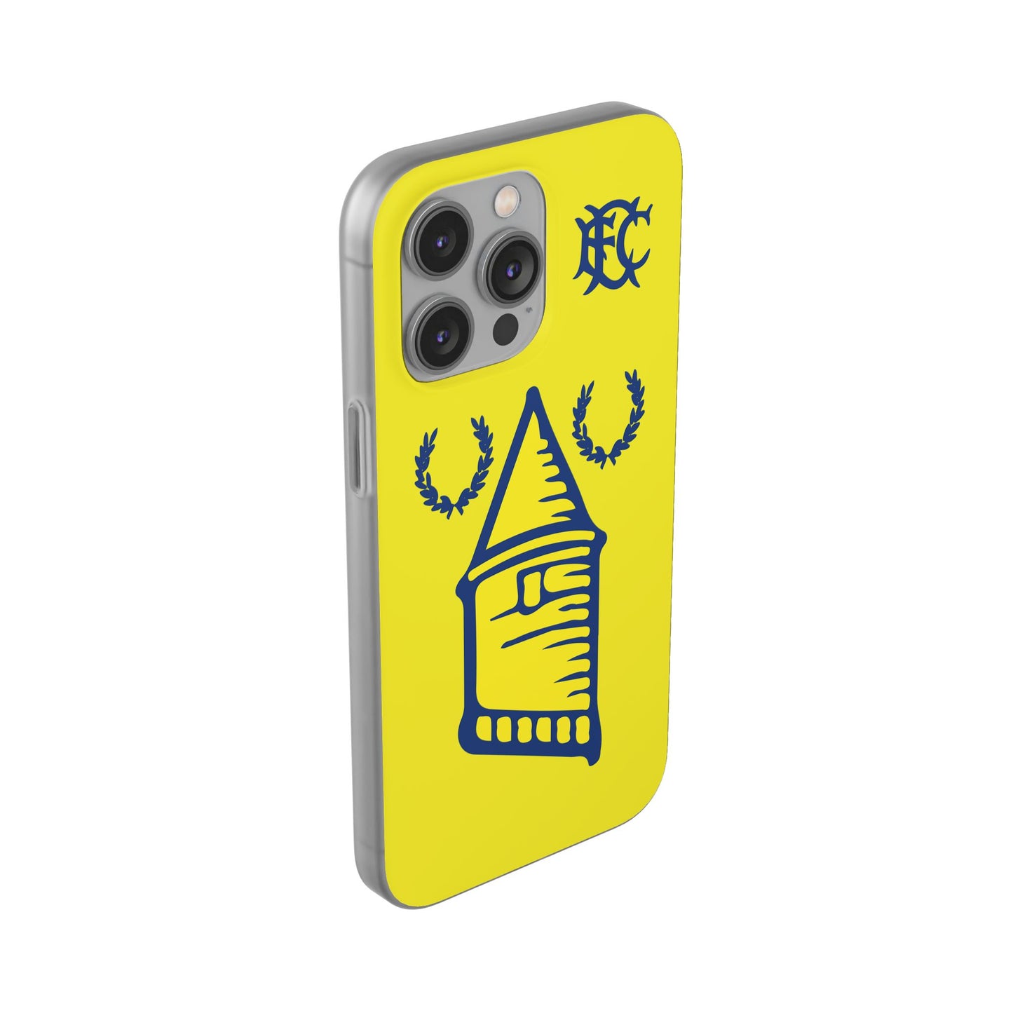 Everton Tower & Monogram Yellow iPhone Flexi Case - iPhone 16, 15, 14, Plus/Pro/Pro Max