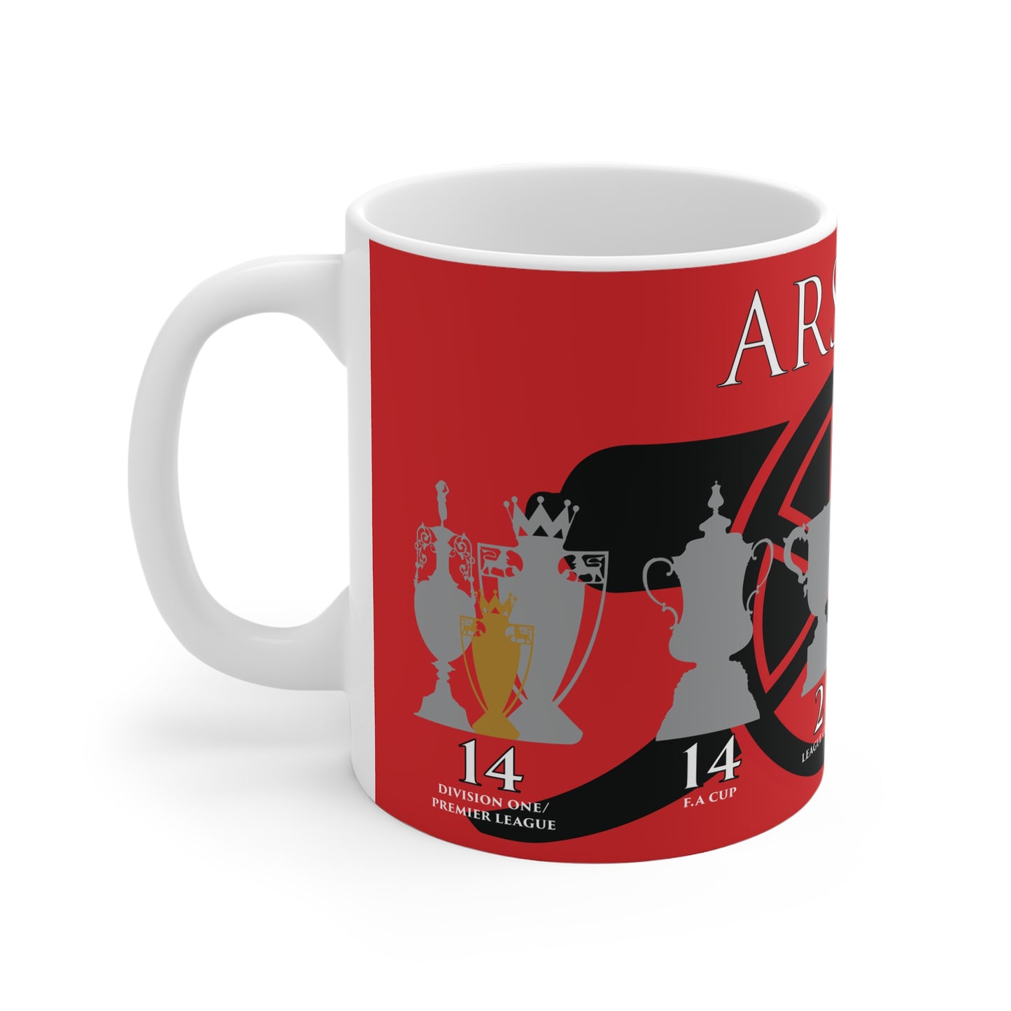 Arsenal Trophies Mug UPDATED - Red - Black Cannon