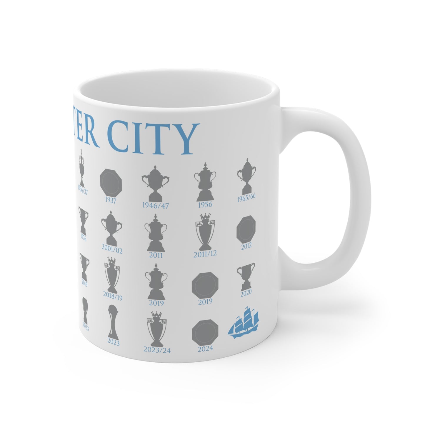 Manchester City Trophies Collection Mug - White