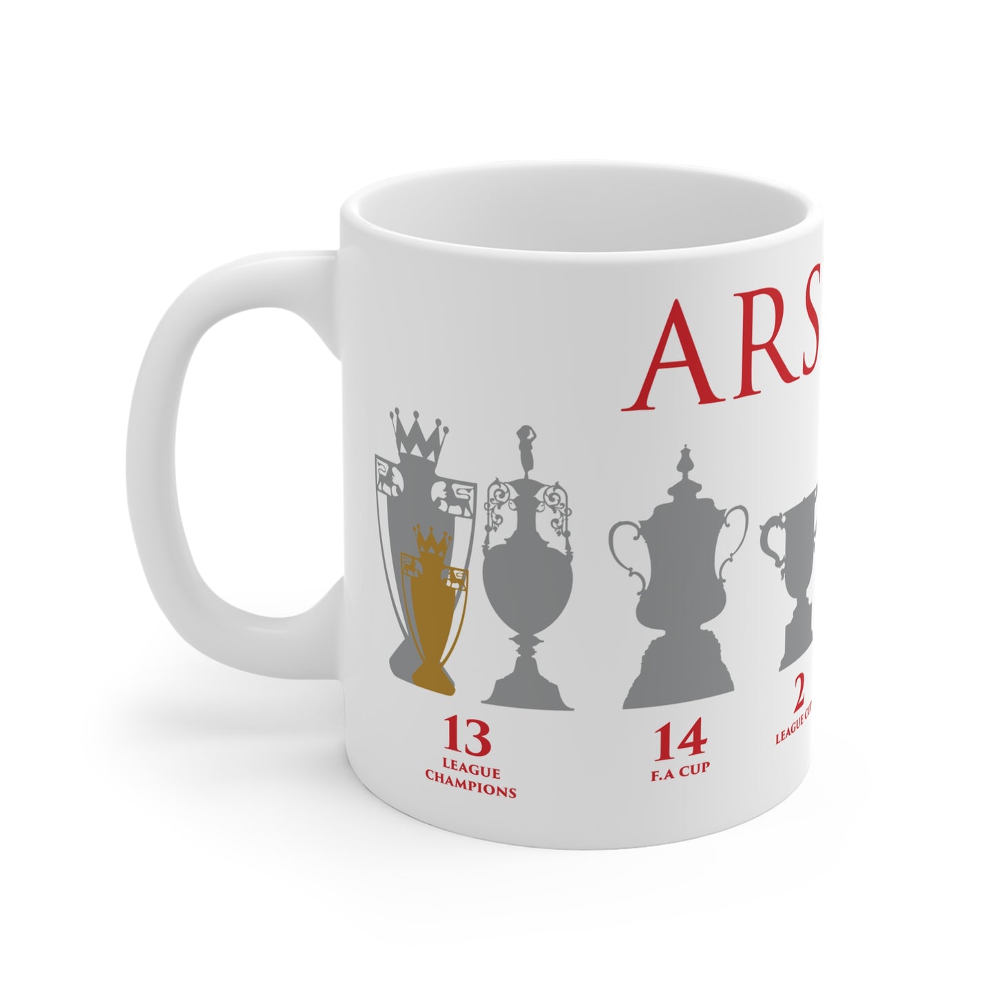 Arsenal Trophies Mug - White