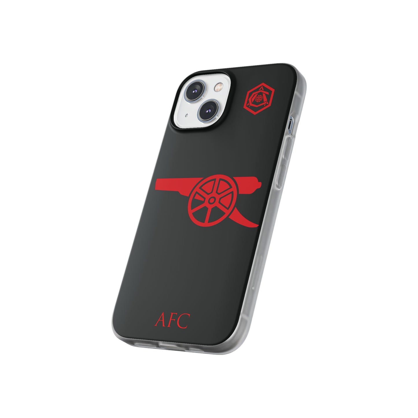 Arsenal Cannon & Monogram Black iPhone Flexi Case - iPhone 16, 15, 14, Plus/Pro/Pro Max