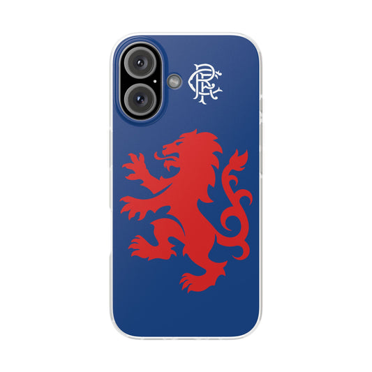 Rangers Lion & Monogram Blue iPhone Flexi Case - iPhone 16, 15, 14, Plus/Pro/Pro Max