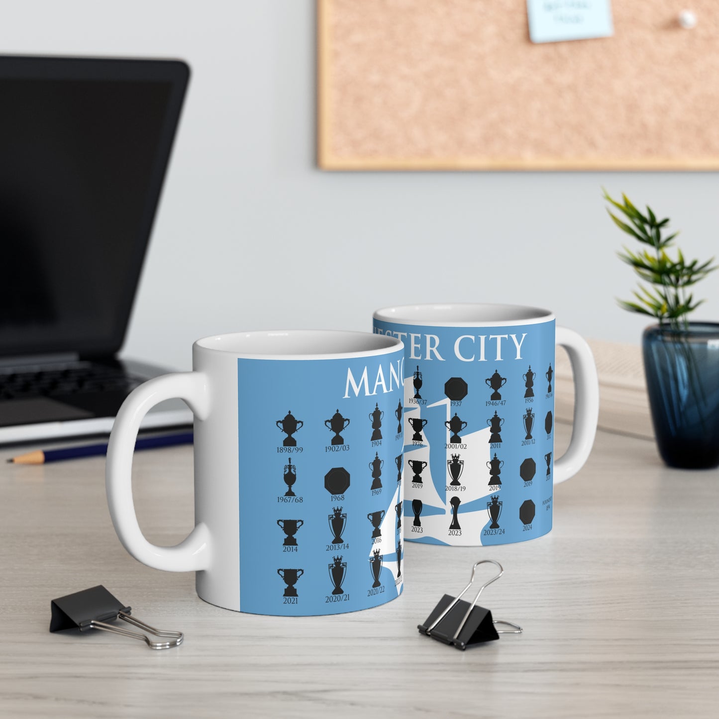 Manchester City Trophies Collection & Ship Mug - Blue