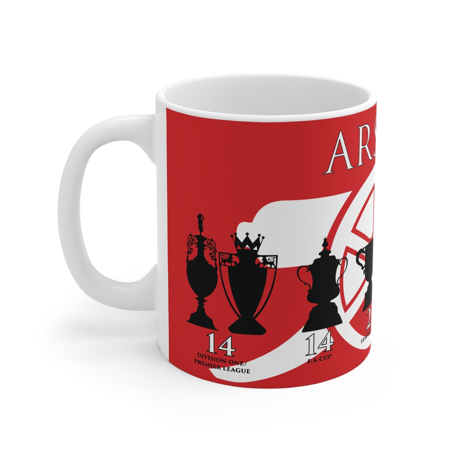 Arsenal Trophies Mug UPDATED - Red - White Cannon