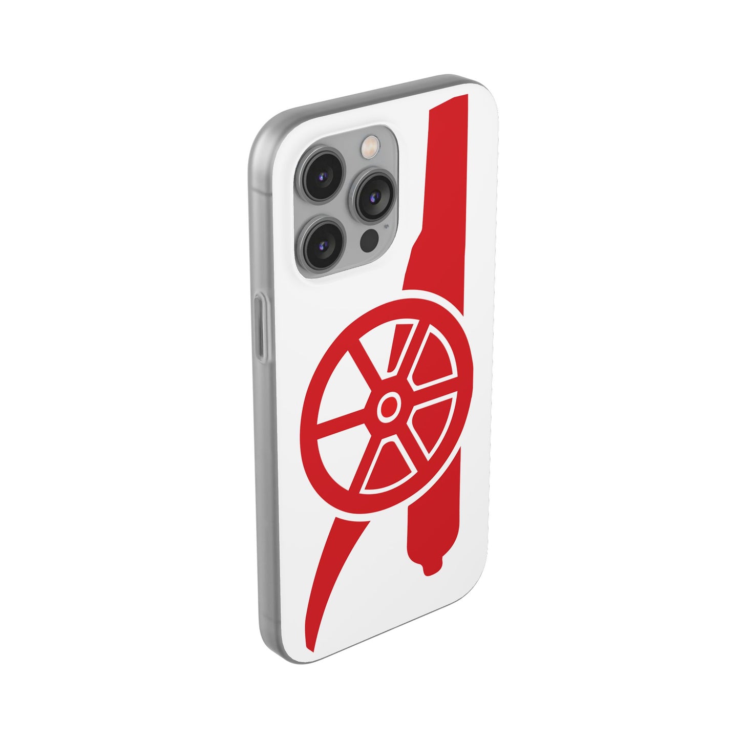 Arsenal Cannon White iPhone Flexi Case - iPhone 16, 15, 14, Plus/Pro/Pro Max