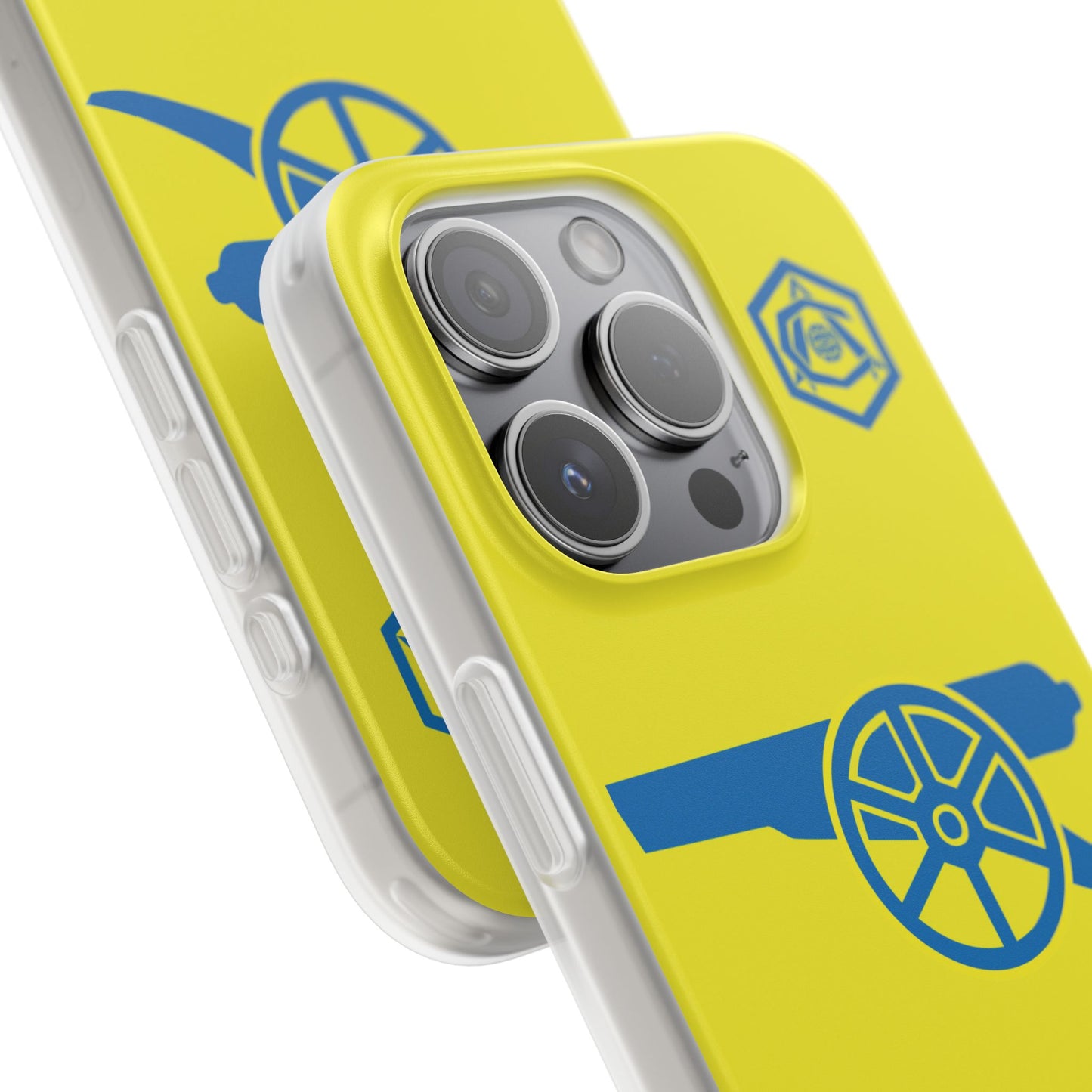 Arsenal Cannon & Monogram Yellow iPhone Flexi Case - iPhone 16, 15, 14, Plus/Pro/Pro Max